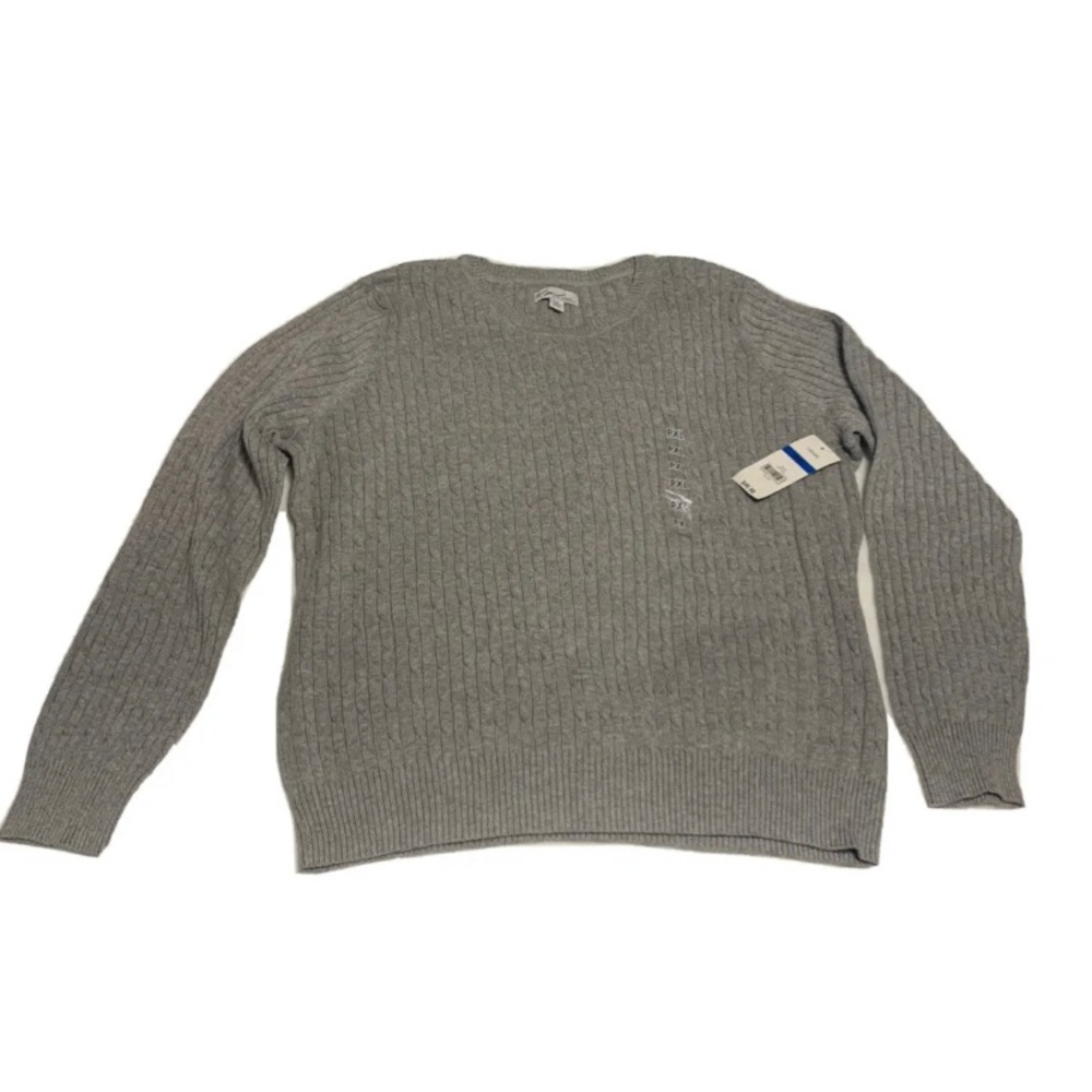 Kim Rogers Petite Crew Long Sleeve Cable Knit Pullover Sweater Size P XL  NWT